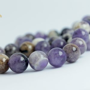 Amatista Pulida Lisa Vetas Marrones  12 MM 33 UND x Tira