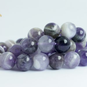 Amatista Pulida Lisa Vetas Blancas 12 MM 32 UND x Tira