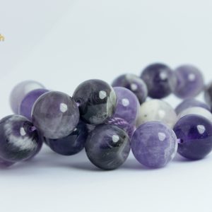 Amatista Pulida Lisa Vetas Blancas 10 MM 38 UND x Tira