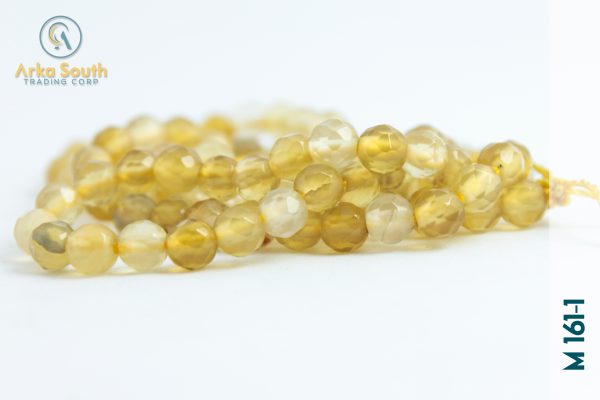 Esferas de Ágata Amarilla Vibrante Facetada 4 MM