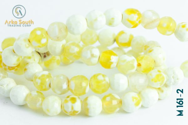 Esferas de Ágata Amarilla Vibrante Facetada 6 MM