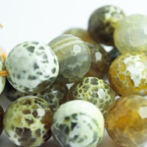 Esferas de Ágata Amarilla Vibrante Facetada 14 MM