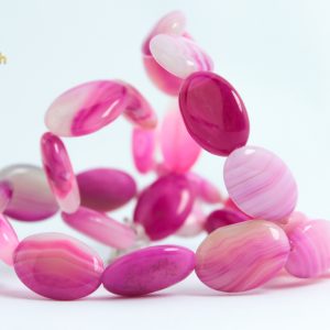 Óvalos de Ágata Fucsia Veteada 12 MM
