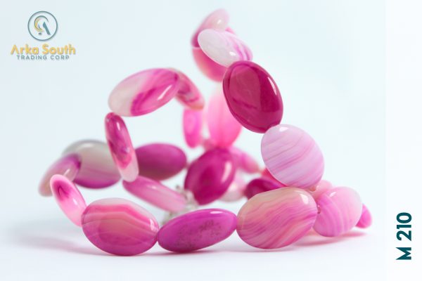 Óvalos de Ágata Fucsia Veteada 12 MM