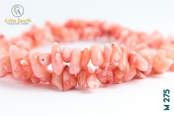 Tira de Coral Rosado, Forma Cachitos (138 pzas)