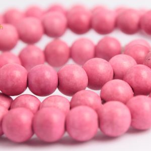 Tira de Cuentas de Howlita Fucsia, Redondas Lisas 6mm (72 pzas)